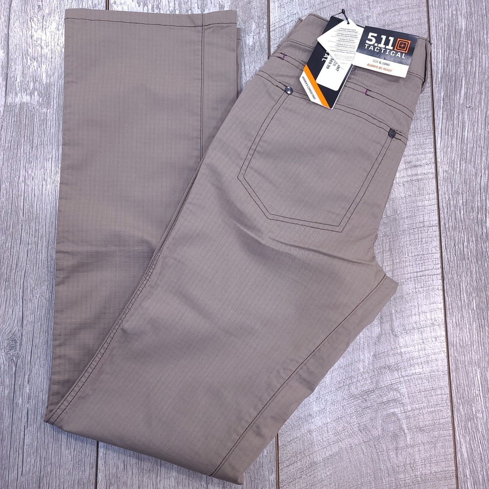 5.11 Tactical Pants Women's 6L Stone Brown Cirrus Covert Ripstop Straight Leg